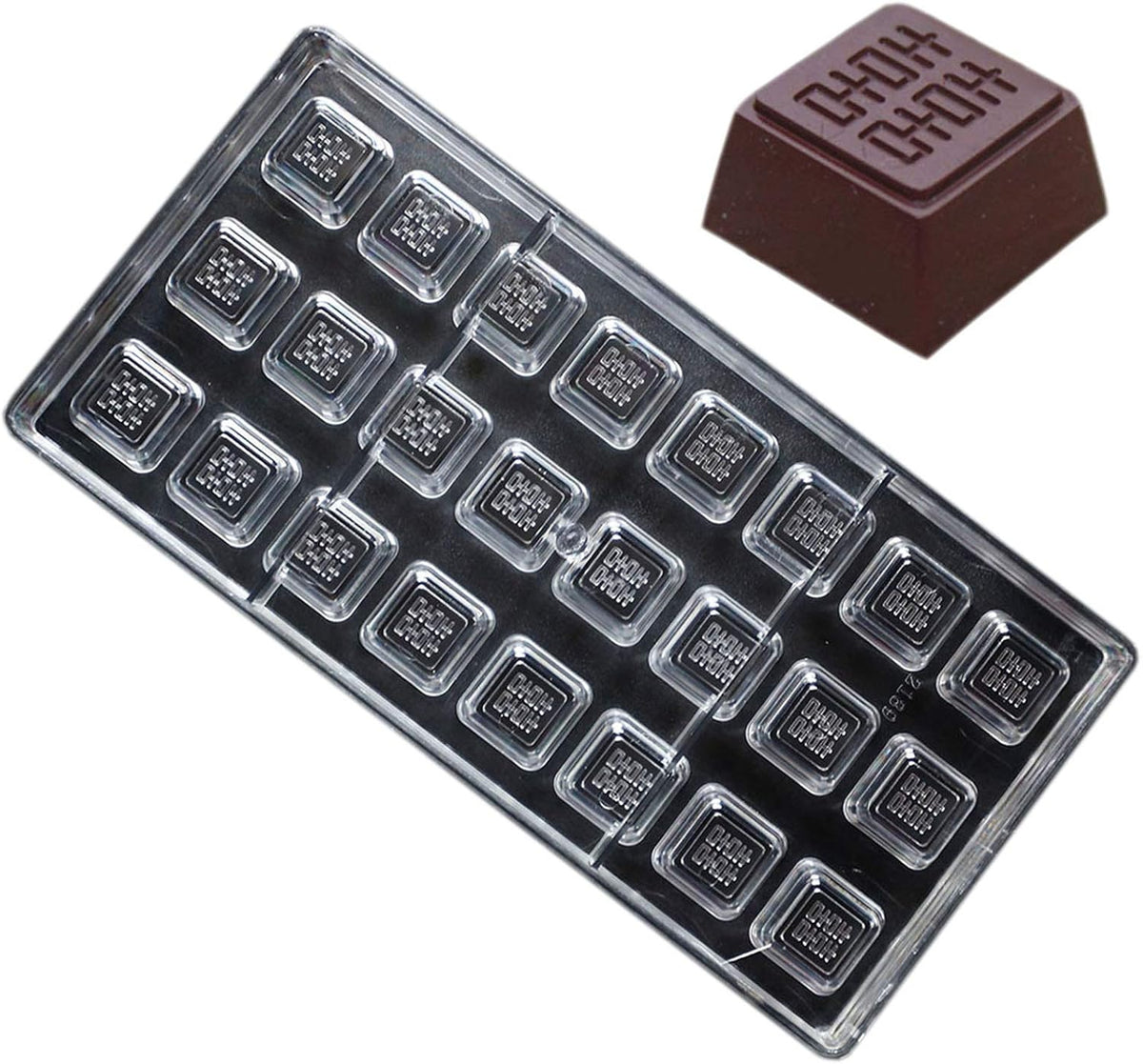 19334 / Chinese Double Happiness Square Chocolate Mold – 24 Cavity Diy Candy Mold