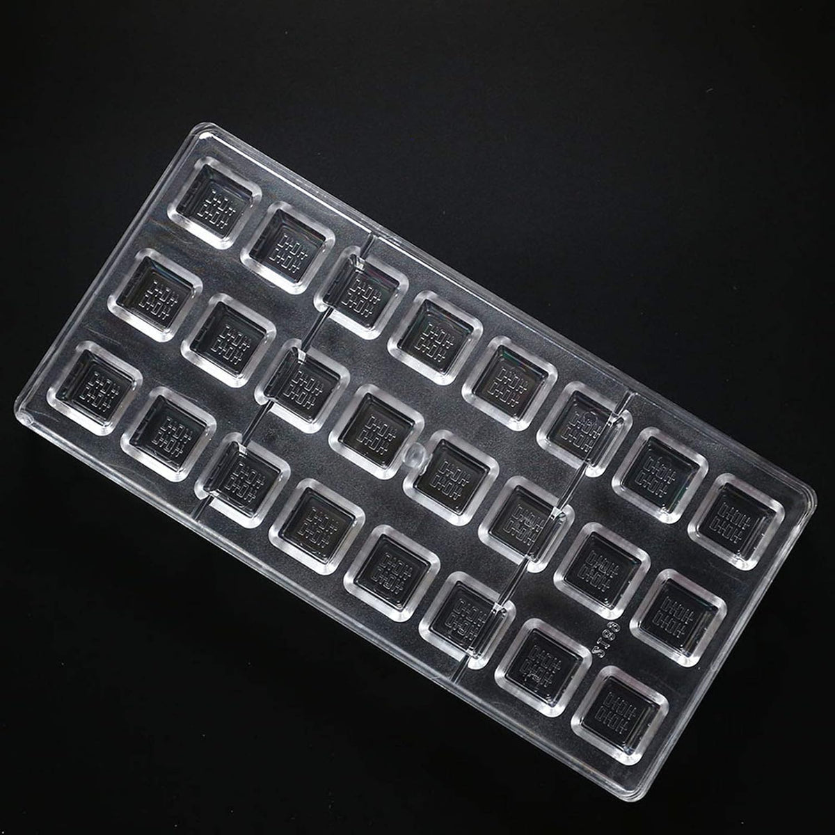 19334 / Chinese Double Happiness Square Chocolate Mold – 24 Cavity Diy Candy Mold