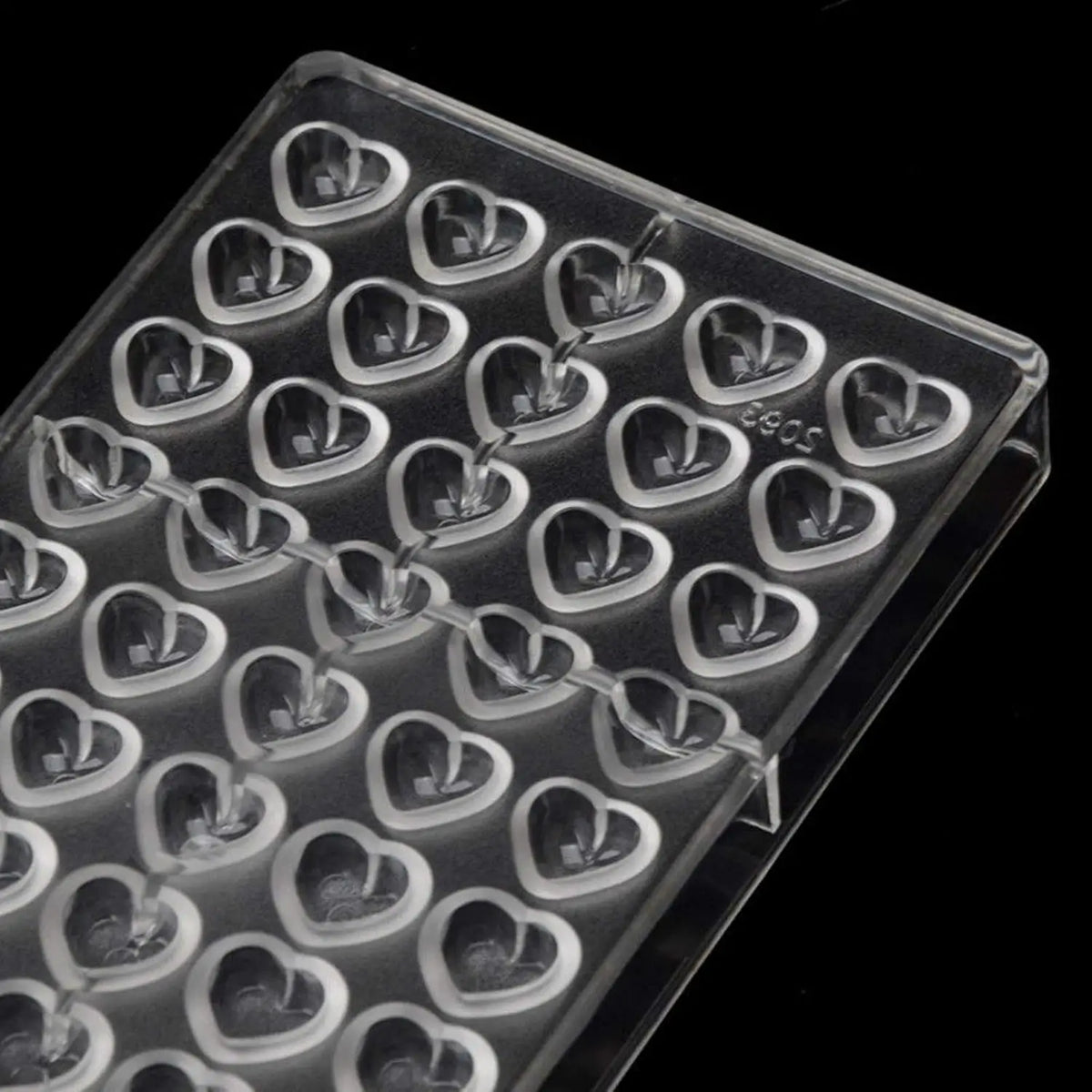 19340 / Small Conversation Heart Mold Polycarbonate Semi 3D Chocolate Mold For Mother's Day 55 cavity