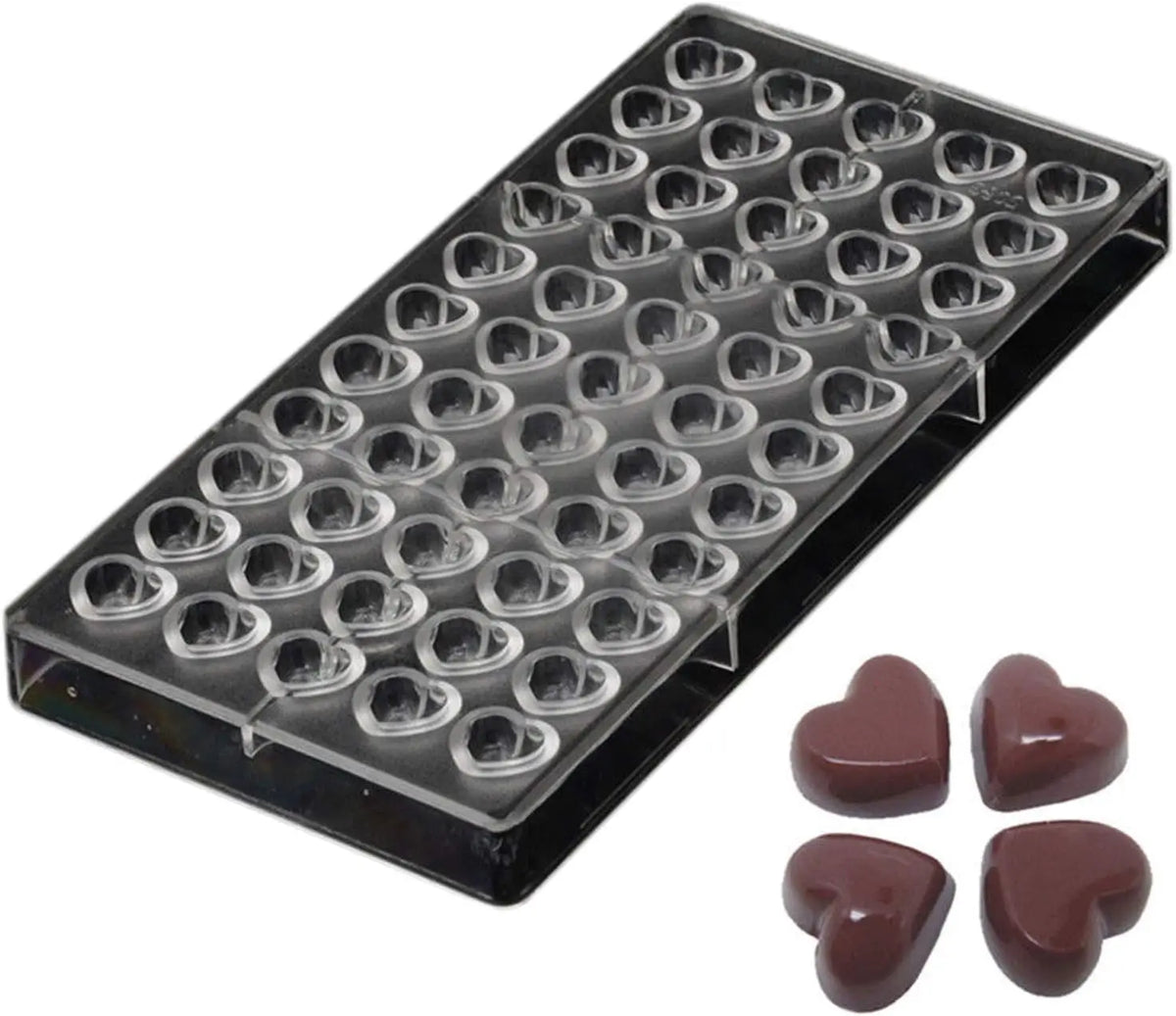 19340 / Small Conversation Heart Mold Polycarbonate Semi 3D Chocolate Mold For Mother's Day 55 cavity