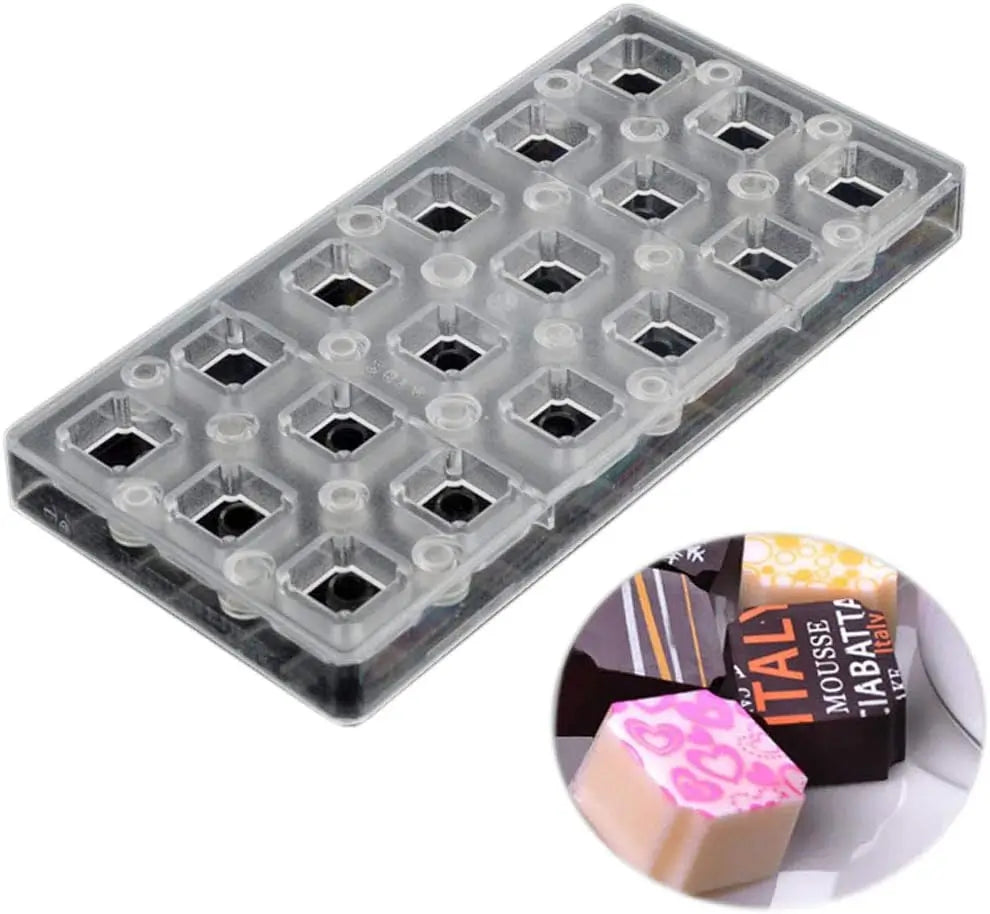 19346 / Square DIY Chocolate Transfer Sheet Custom Molds Magnetic Polycarbonate Mould