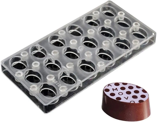 19349 / Lámina de transferencia de chocolate ovalada DIY moldes personalizados de policarbonato magnéticos