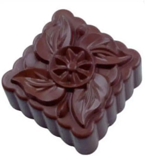 19360 / 10-Cavity Large Plastic Square Floral Chocolate Mold – DIY Candy Mold