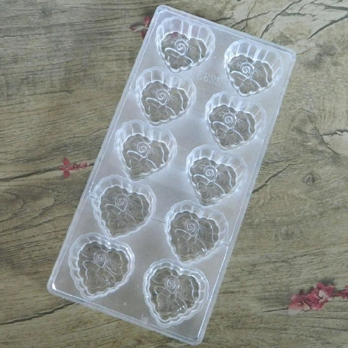 19361 / 10-Cavity Floral Flower Chocolate Mold – DIY Candy Molds