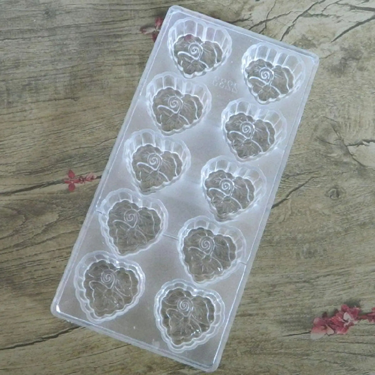 19361 / 10-Cavity Floral Flower Chocolate Mold – DIY Candy Molds