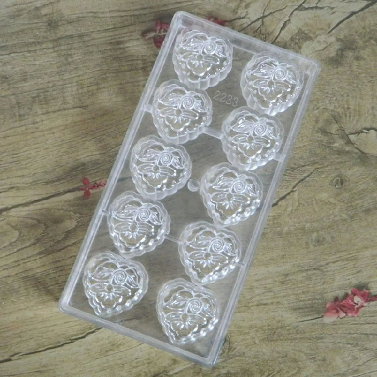 19361 / 10-Cavity Floral Flower Chocolate Mold – DIY Candy Molds