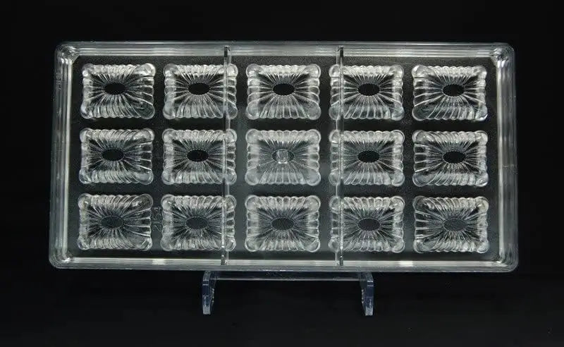 19379 / Large Molds Square Chocolate - 15 Cavity Diy Plastic Candy Mold Fluted