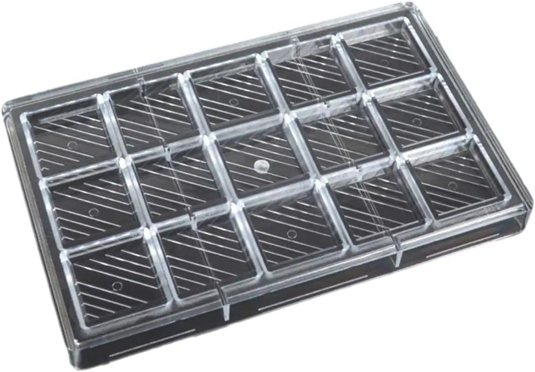 19396 / Geometric Chocolate Molds 15 Cavities Pastry Molds Chocolates Square
