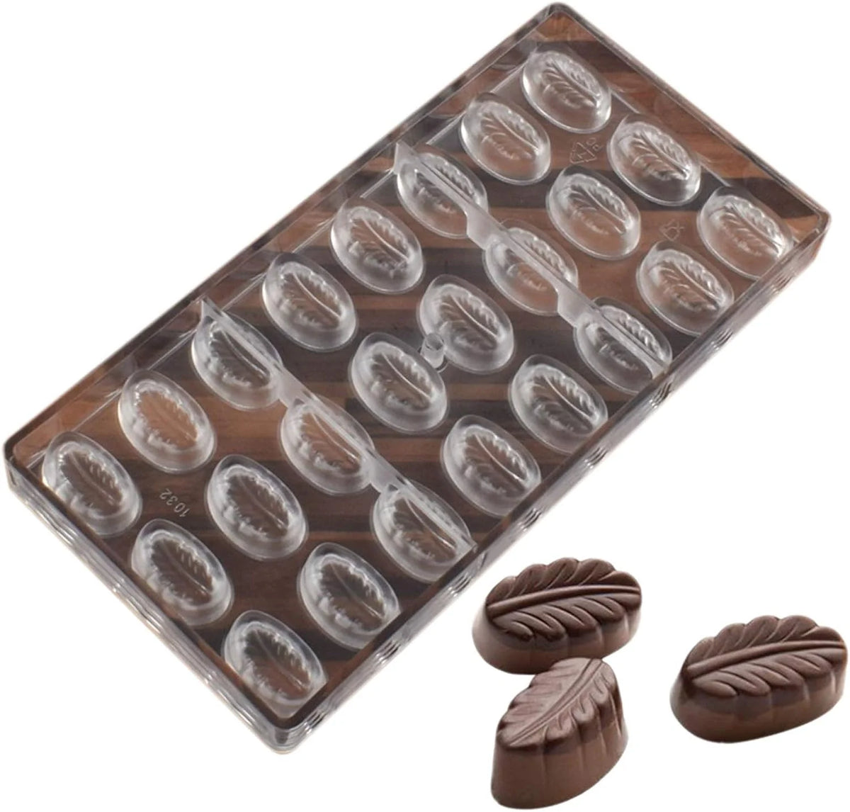 19398 / molde de chocolate con forma de hoja
