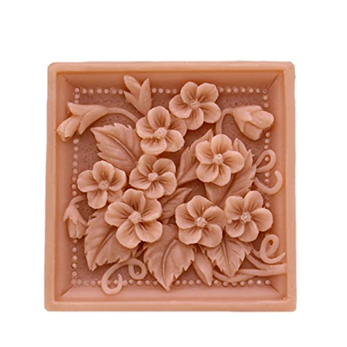 Flower Silicone Soap Mold Rectangle Silicon Molds Craft Soap Form for Soap Bar Making