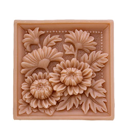 Flower Silicone Soap Mold Rectangle Silicon Molds Craft Soap Form for Soap Bar Making