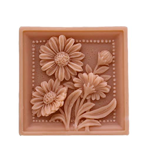 Flower Silicone Soap Mold Rectangle Silicon Molds Craft Soap Form for Soap Bar Making