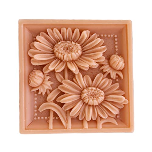 Flower Silicone Soap Mold Rectangle Silicon Molds Craft Soap Form for Soap Bar Making