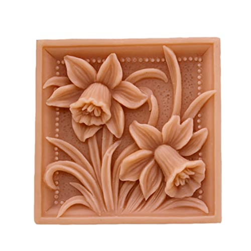 Flower Silicone Soap Mold Rectangle Silicon Molds Craft Soap Form for Soap Bar Making
