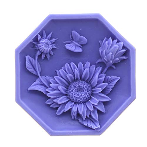 Flower Silicone Soap Mold Rectangle Silicon Molds Craft Soap Form for Soap Bar Making