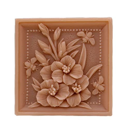 Flower Silicone Soap Mold Rectangle Silicon Molds Craft Soap Form for Soap Bar Making