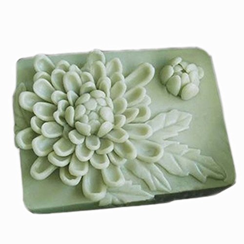 Molde de jabón de silicona blanco con diseño de flores, moldes para hacer jabón, arte artesanal, hecho a mano, molde de jabón flexible