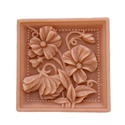 Flower Silicone Soap Mold Rectangle Silicon Molds Craft Soap Form for Soap Bar Making