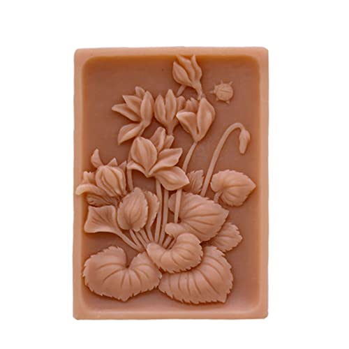 Flower Silicone Soap Mold Rectangle Silicon Molds Craft Soap Form for Soap Bar Making