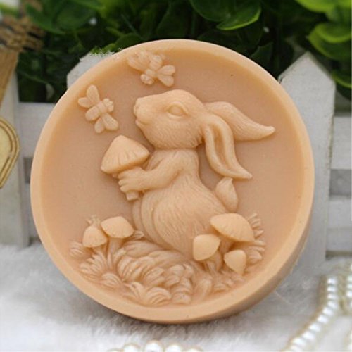 Grainrain Molde de silicona para jabón con forma de pájaro y conejo, molde de silicona para jabón, molde para barra de jabón, moldes de silicona para manualidades, jabón hecho a mano, molde de resina para velas