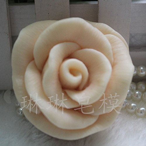 Molde de silicona blanco con forma de flor para jabones, moldes para hacer jabón, manualidades, arte, molde de jabón flexible hecho a mano