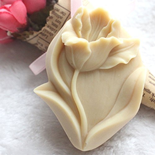 Molde de silicona blanca para jabón con forma de flor, moldes para hacer jabón, manualidades, arte, molde de jabón flexible hecho a mano
