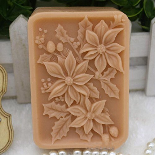 Grainrain Silicone Soap Bar Mold Silicone Flower Mold DIY Craft Molds Handmade Soap Mold