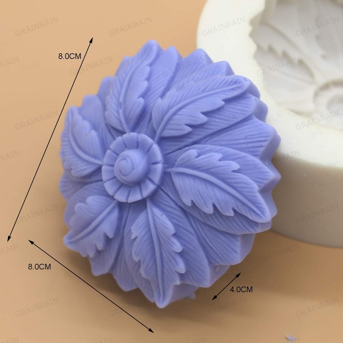 14224 / GRAINRAIN Soap Molds Silicone Soap Making Molds Craft Molds Resin Mold 3D Flowers (15)