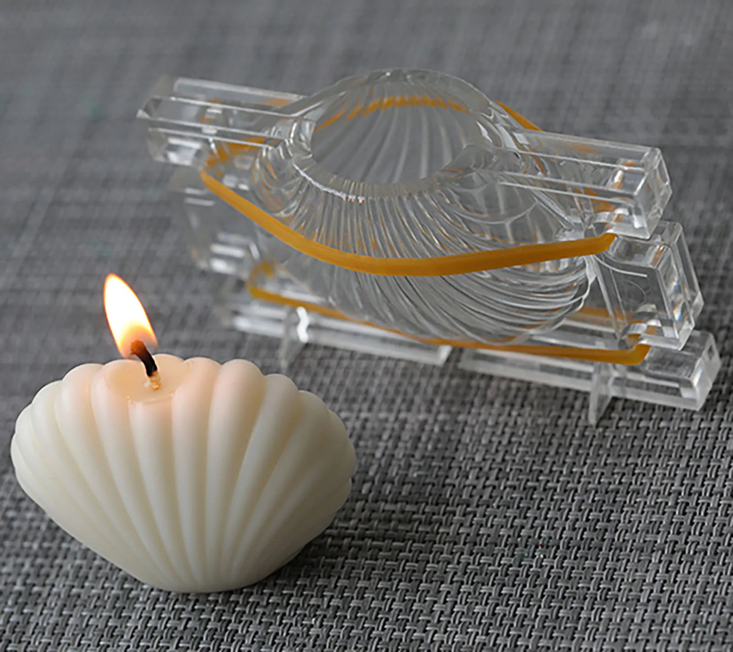 3D Candle Molds Acrylic Candle Making Mould Shell Handmade DIY Wax Crafts Mold