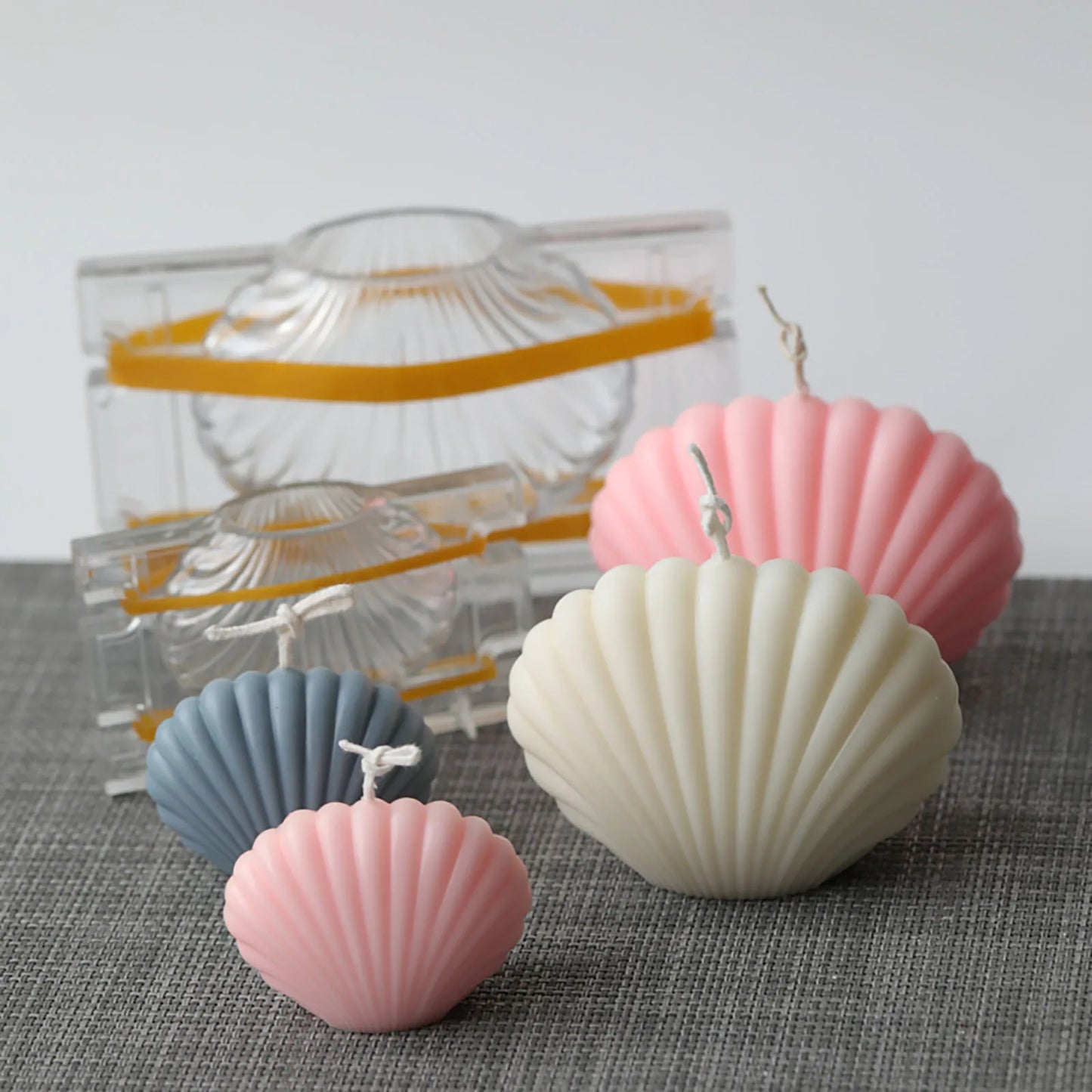 3D Candle Molds Acrylic Candle Making Mould Shell Handmade DIY Wax Crafts Mold