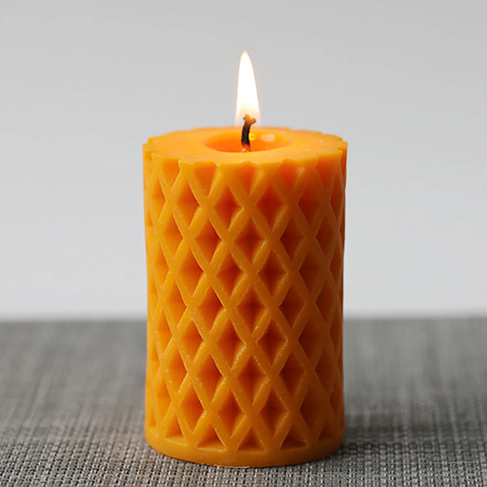 3D Candle Molds Pillar Silicone Soap Mold Grid DIY Handmade Craft Wax Moulds