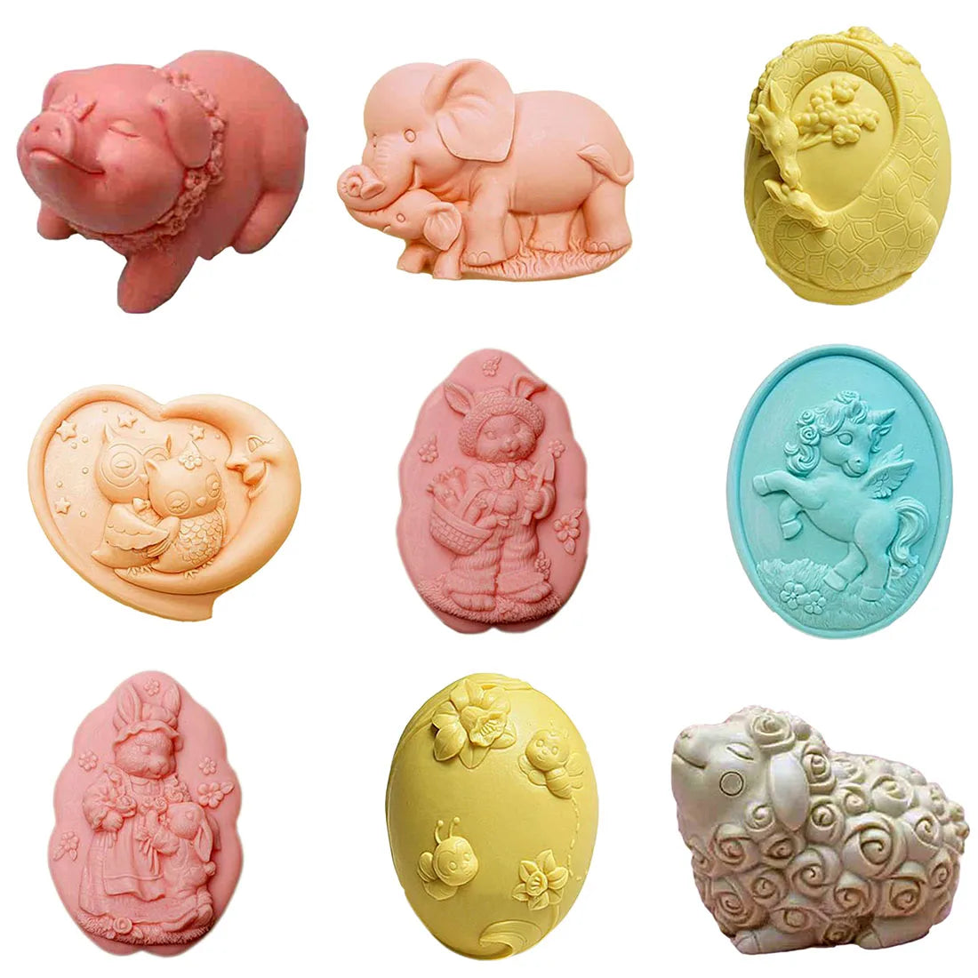 Animal Soap Silicon Molds Pig Soap Form Sheep Soap Making Supplies Giraffe Soap Mold Bird Silicone Mold Soap Elephant Soap Mold