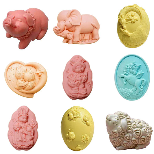 Animal Soap Silicon Molds Pig Soap Form Sheep Soap Making Supplies Giraffe Soap Mold Bird Silicone Mold Soap Elephant Soap Mold