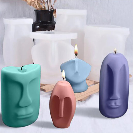 3D DIY Handmade Abstract Face Candle Silicone Mold Aromatherapy Gypsum Mold