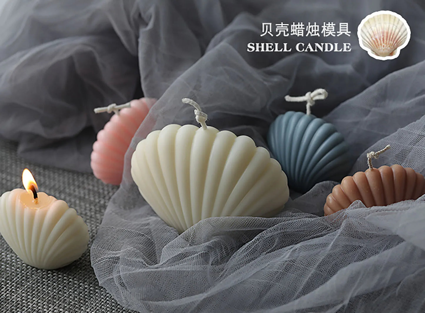 3D Candle Molds Acrylic Candle Making Mould Shell Handmade DIY Wax Crafts Mold