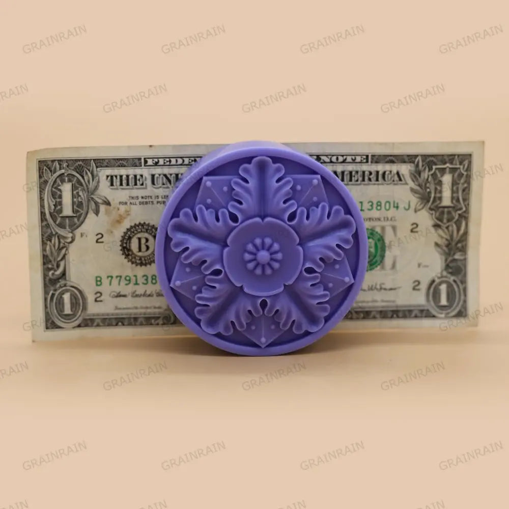 Grainrain Round Flower Soap Making Molds Diy Craft Art Handmade Flexible Soap Mold Silicone Soap Mould Soap