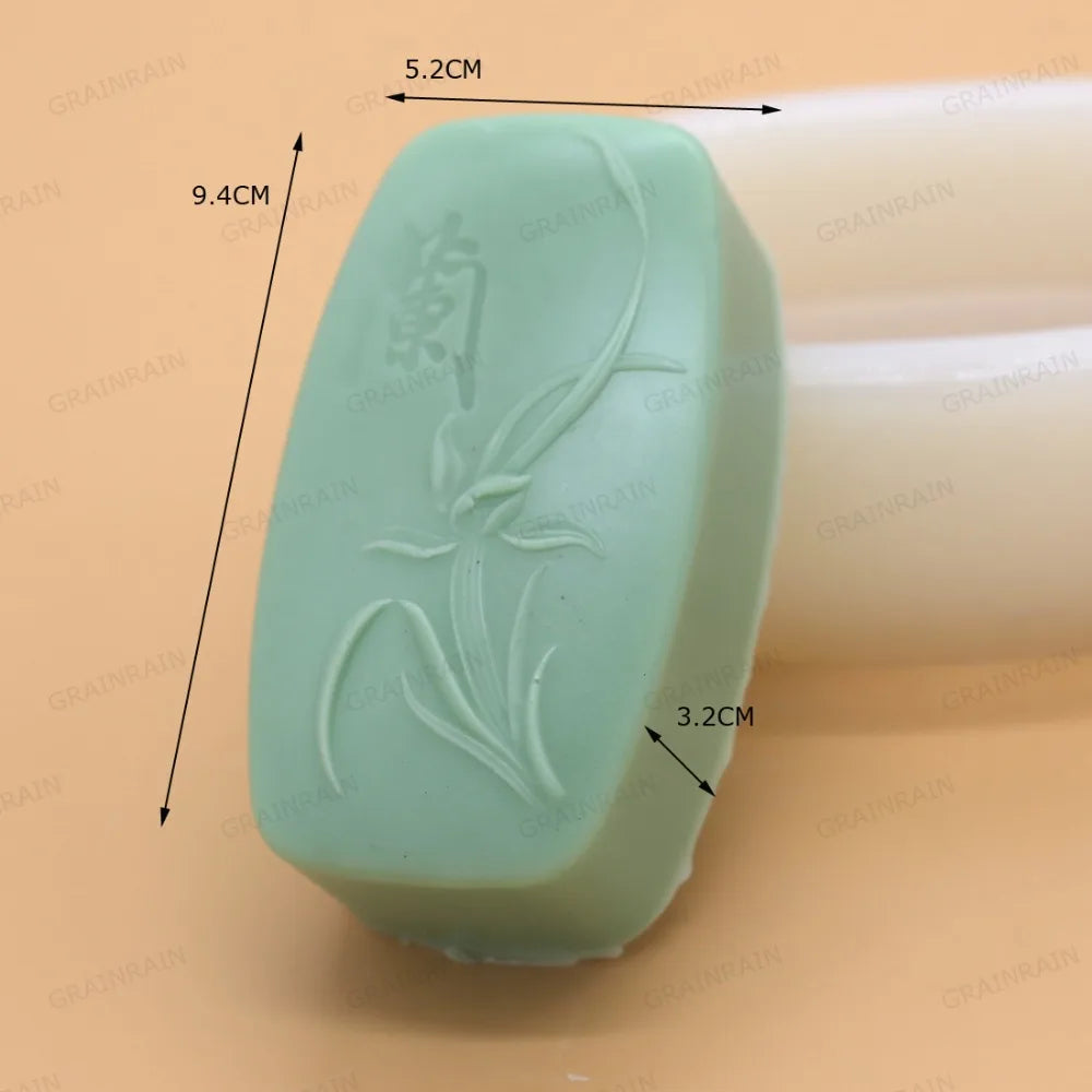 Grainrain Orchid Flower Mold Silicone Bar Soap Mold Diy Handmade Soap