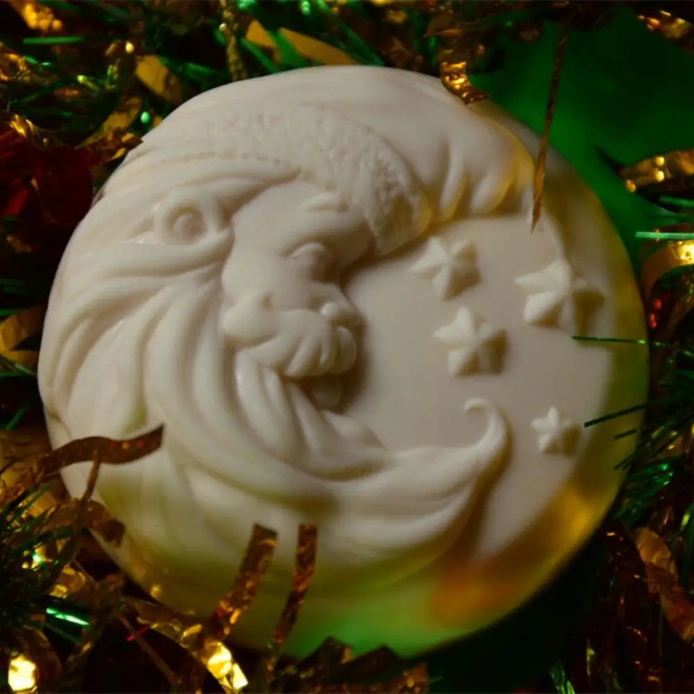 Grainrain Santa Claus Soap Mold Silicone Craft Soap Making Mould Candle DIY Handmade Mold