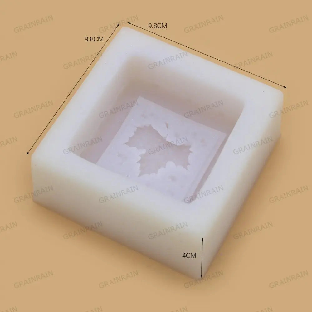 Grainrain Square Maple Leaf White Silicone Soap Mould Soap Making Molds Diy Craft Art Handmade Flexible Soap Mold