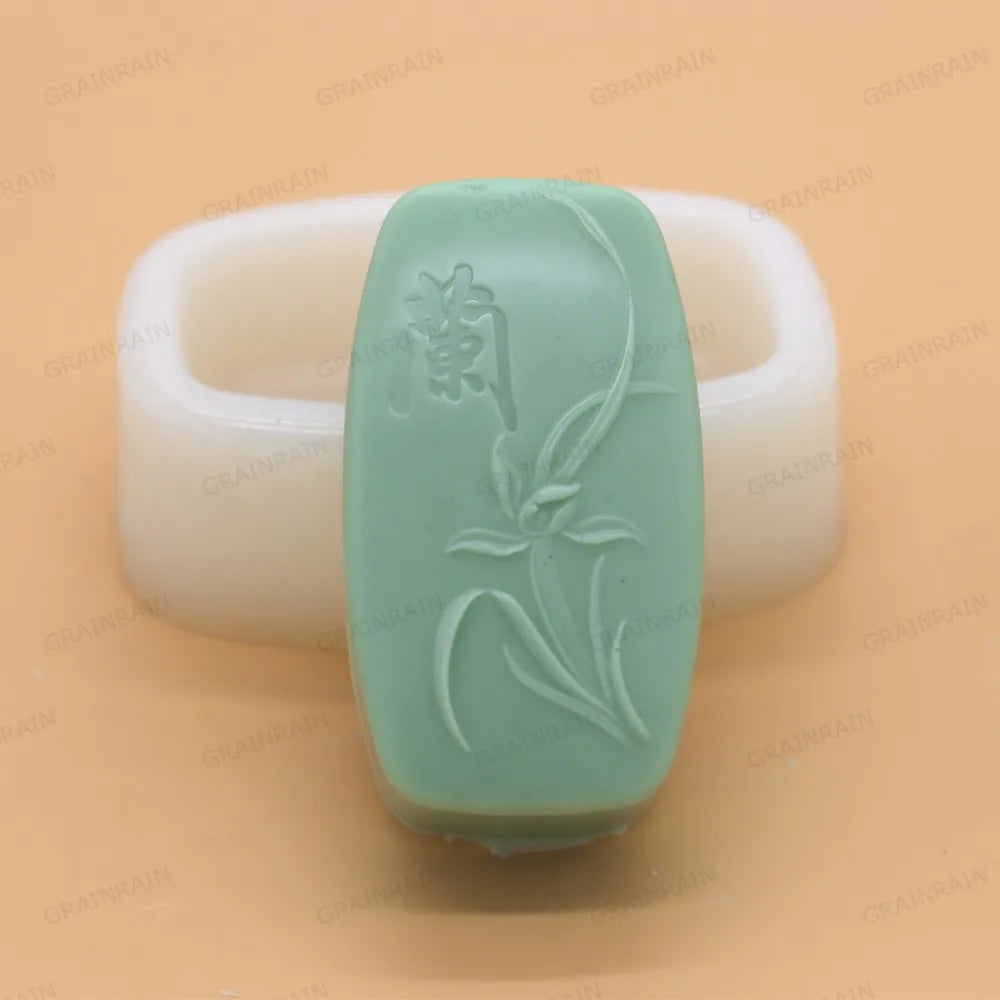 Grainrain Orchid Flower Mold Silicone Bar Soap Mold Diy Handmade Soap