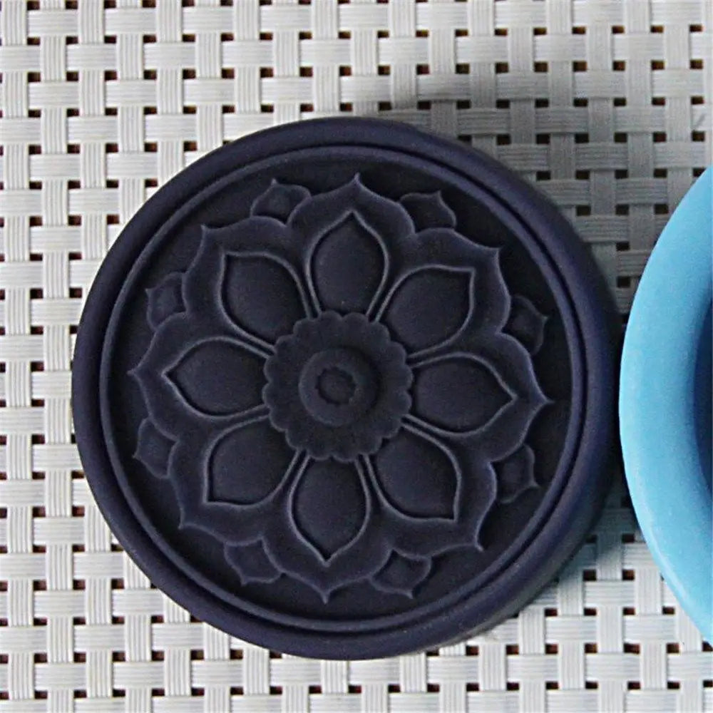 Grainrain Silicone Soap Mold Round Flower Shaped DIY Craft Handmade Soap Mould