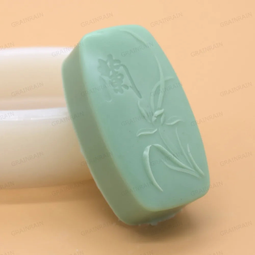 Grainrain Orchid Flower Mold Silicone Bar Soap Mold Diy Handmade Soap