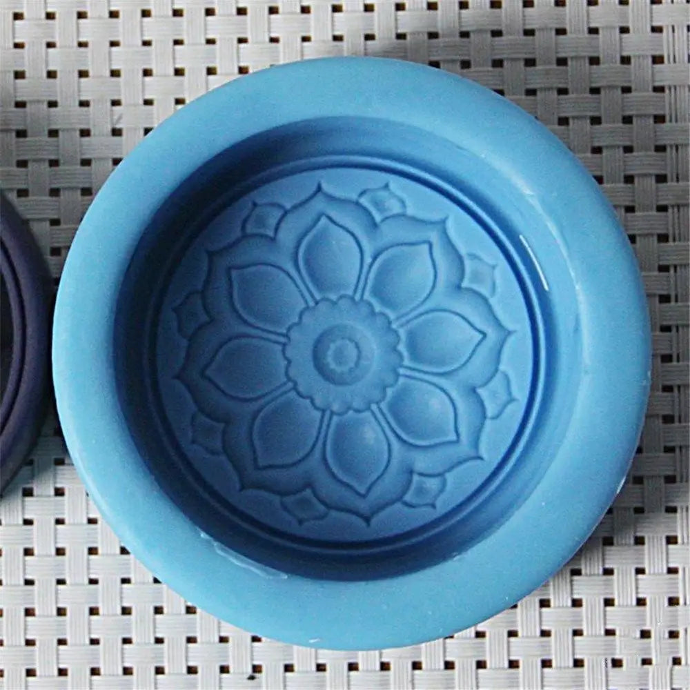 Grainrain Silicone Soap Mold Round Flower Shaped DIY Craft Handmade Soap Mould