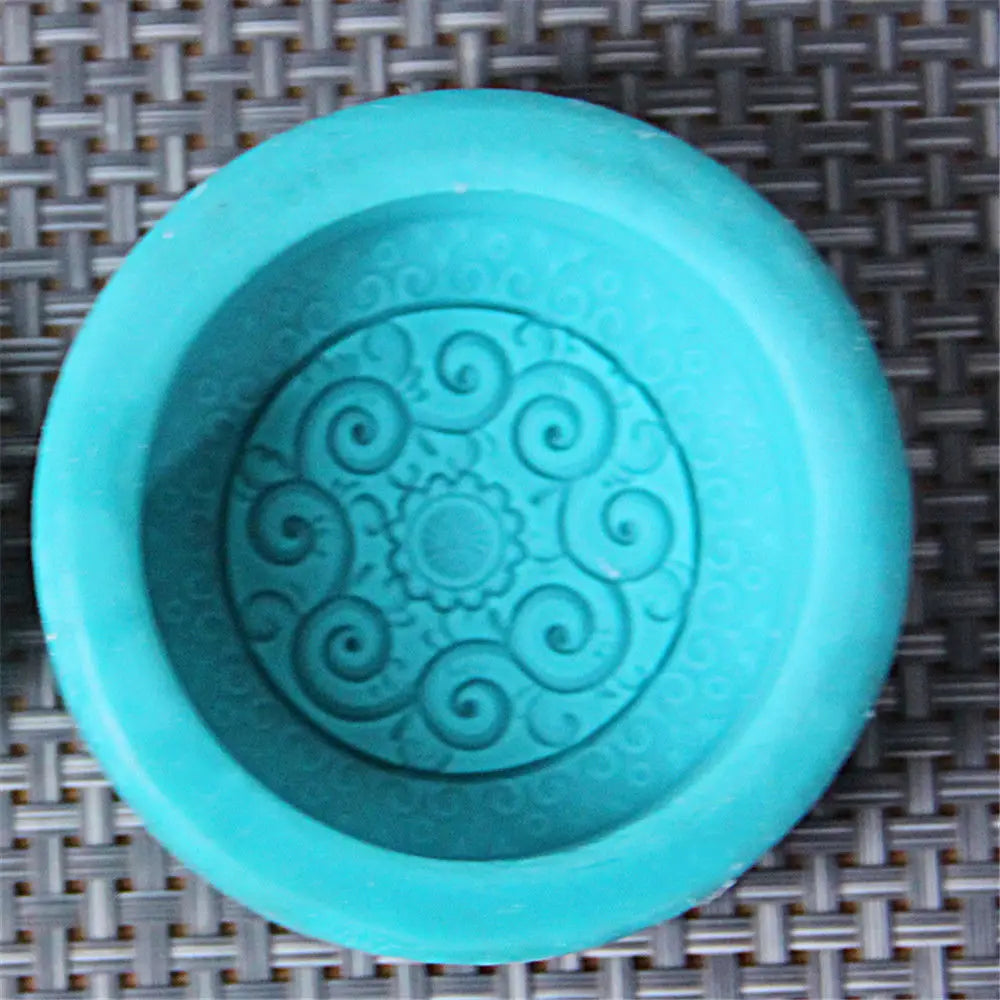 Grainrain Silicon Soap Mold Classical Round Flower DIY Craft Handmade Silicone Soap Mould