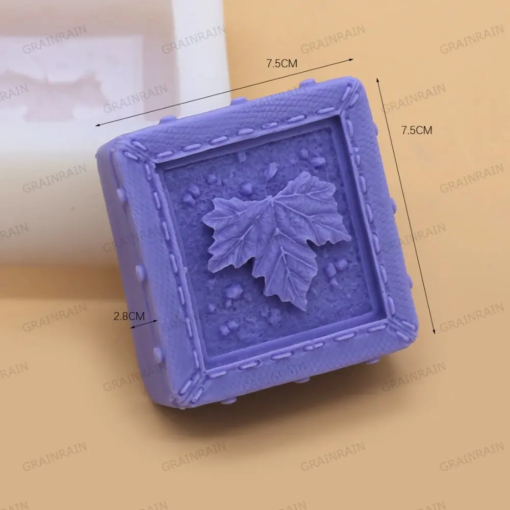 Grainrain Square Maple Leaf White Silicone Soap Mould Soap Making Molds Diy Craft Art Handmade Flexible Soap Mold