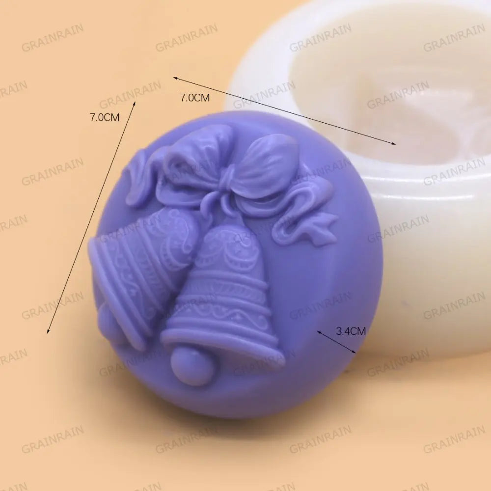 Grainrain Christmas Bell Soap Mold Silicone Soap Making Mould Candle DIY Handmade Mold