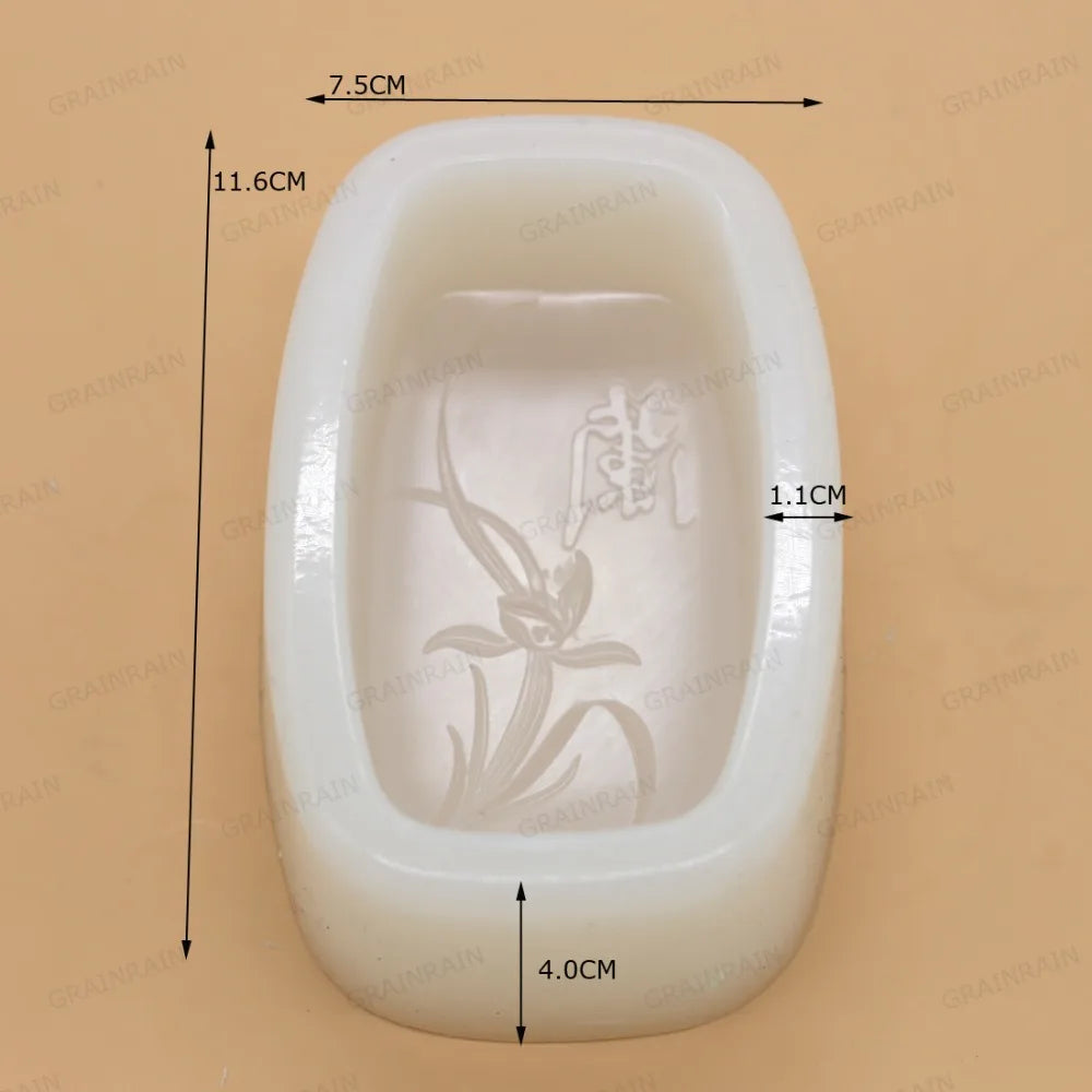 Grainrain Orchid Flower Mold Silicone Bar Soap Mold Diy Handmade Soap