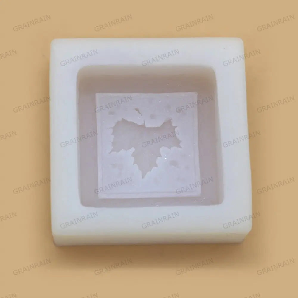 Grainrain Square Maple Leaf White Silicone Soap Mould Soap Making Molds Diy Craft Art Handmade Flexible Soap Mold