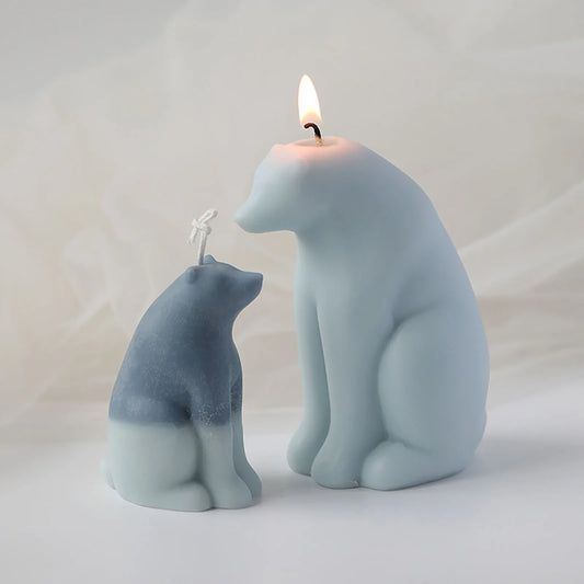 3D Candle Mold Pillar Silicone Soap Mold Polar Bear DIY Handmade Craft Wax Mould