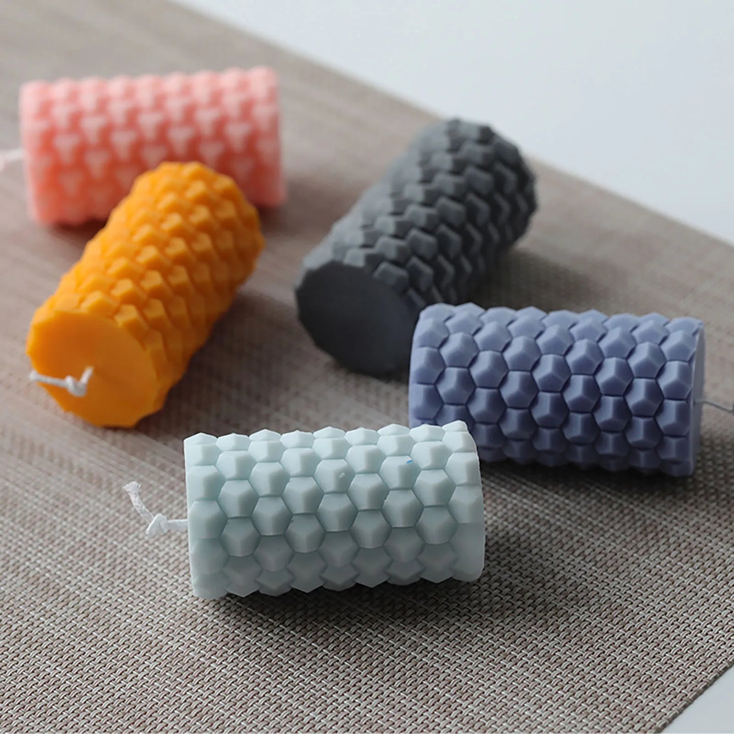 3D Candle Molds Pillar Silicone Soap Mold Geometry DIY Handmade Craft Wax Moulds